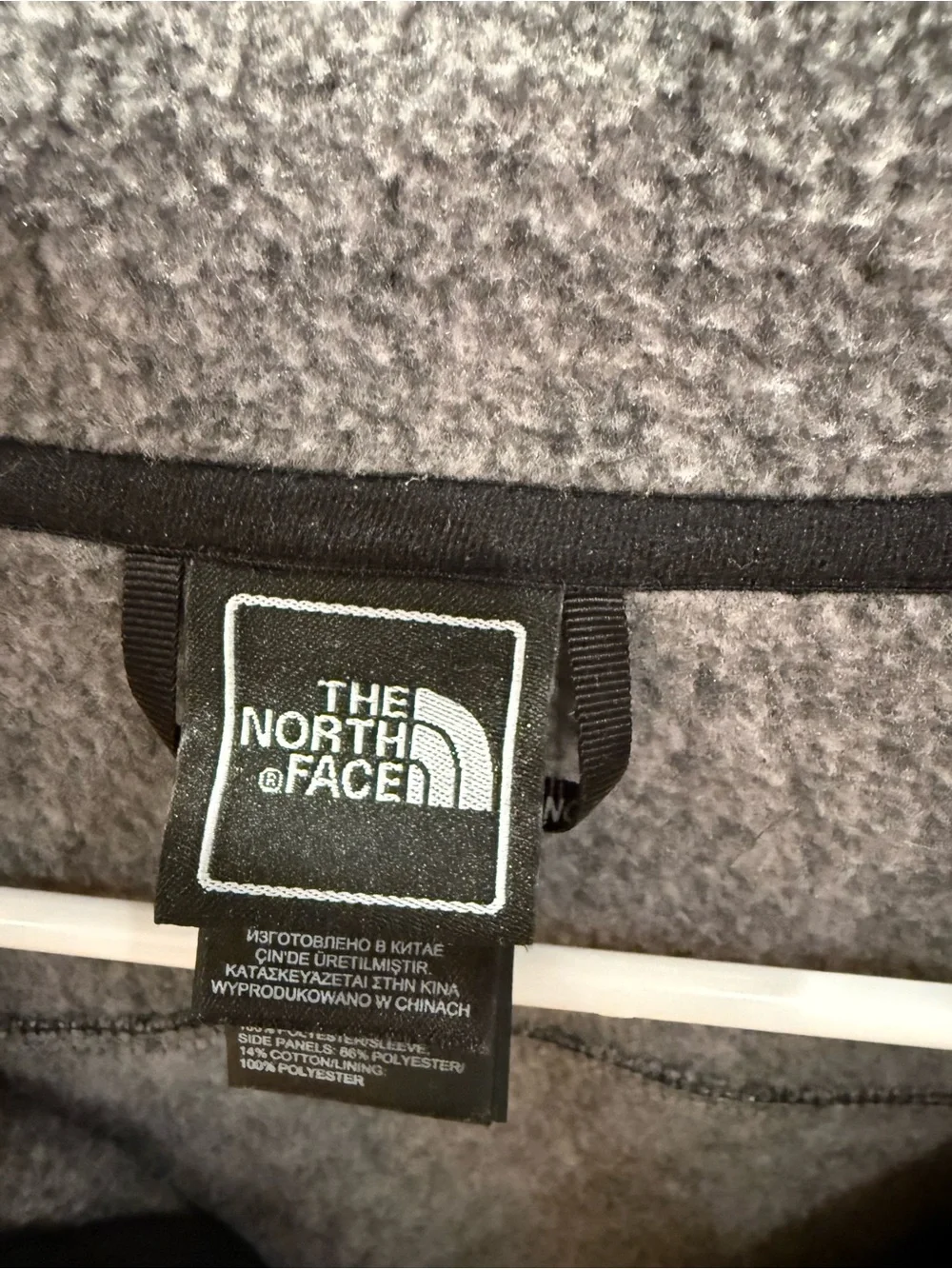 The North Face Men’s Gray Heather and Black Zip-Up Fleece Jacket